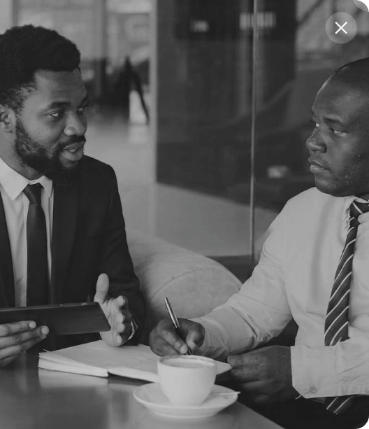 Two professionals discussing an application